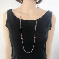 Color Resin Necklace Length Color Resin Beads Suit Necklace Sweater Chain main image 3