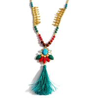 Wholesale Colorful Fringed Necklace Sweater Chain Jewelry Long Necklace main image 3