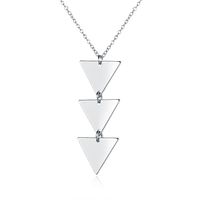 Long Chain Metal Glossy Triangle Integrated Pendant Necklace Wholesale main image 3