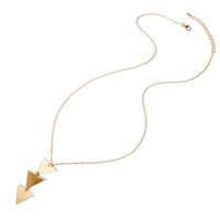 Long Chain Metal Glossy Triangle Integrated Pendant Necklace Wholesale main image 5