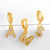 Boucles D'oreilles Alphabet Lettre Boucles D'oreilles D'origine Rétro Boucles D'oreilles De Haute Qualité Diamant-intégré Famille Nom Anglais Alphabet Lettre Boucles D'oreilles Err98 main image 2