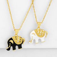 New Accessories Love Animal Elephant Necklace Female Drop Diamond Pendant Wholesale main image 1