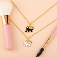 New Accessories Love Animal Elephant Necklace Female Drop Diamond Pendant Wholesale main image 6