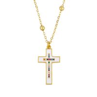 Classic Retro Cross Necklace Dripping Diamond Cross Pendant main image 3