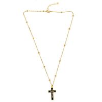 Europäische Und Amerikanische Klassische Retro-kreuz Halskette Tropf Öl Eingelegt Mit Farbigen Diamanten Kreuz Anhänger Männer Und Frauen Paar Halskette Nkq07 main image 5