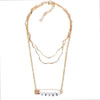 Accessories Pin Digital Pendant Multilayer Clavicle Chain Fashion Popular Necklace Women sku image 1