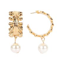Fashionable Simple Imitation Pearl Earrings With Irregular Earrings sku image 1