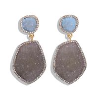 Frosted Alloy Earrings With Diamonds sku image 1