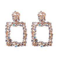 Alloy Diamond Square Earrings Luxury Rhinestone Earrings sku image 2
