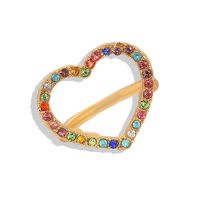 Heart-shaped Ring With Alloy Diamonds sku image 3