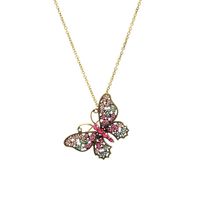 Vintage Butterfly Diamond Pendant Necklace Female Fashion Creative Detachable Brooch Accessory sku image 1