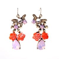 Fashion Explosion Jewelry Wholesale Fresh Flowers Water Drop Pendant Women Earrings sku image 1