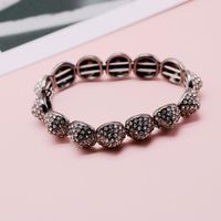 Black Round Alloy Full Diamond Bracelet Women's Wholesale Bracelet sku image 1