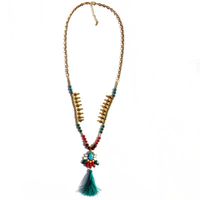 Wholesale Colorful Fringed Necklace Sweater Chain Jewelry Long Necklace sku image 1