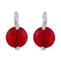 Individual Round Zircon Earrings sku image 2