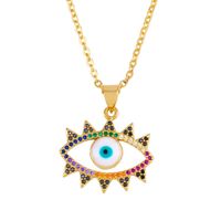 Jewelry Life Tree Eye Pendant Necklace Female Micro-set Color Zircon Necklace Sweater Chain sku image 1