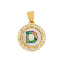 Explosive Letter Necklace Round Colored Shell 26 Letter Diamond Necklace sku image 6
