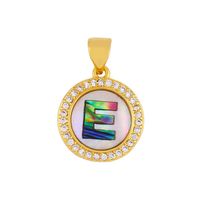Explosive Letter Necklace Round Colored Shell 26 Letter Diamond Necklace sku image 7