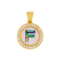 Explosive Letter Necklace Round Colored Shell 26 Letter Diamond Necklace sku image 8