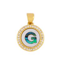Explosive Letter Necklace Round Colored Shell 26 Letter Diamond Necklace sku image 9