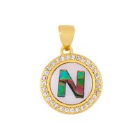 Explosive Letter Necklace Round Colored Shell 26 Letter Diamond Necklace sku image 14