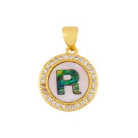 Explosive Letter Necklace Round Colored Shell 26 Letter Diamond Necklace sku image 16
