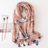 Autumn And Winter Women's Cotton Scarf Fashion Splash Ink Flowers Fashion Sun Shawl main image 1