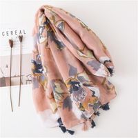 Autumn And Winter Women's Cotton Scarf Fashion Splash Ink Flowers Fashion Sun Shawl main image 4