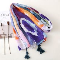 Pink Cotton Scarf Soft Touch Sun Protection Sea Shawl Vacation main image 4