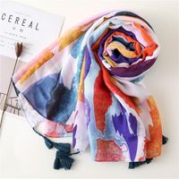 Pink Cotton Scarf Soft Touch Sun Protection Sea Shawl Vacation main image 5