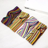 Rainbow Striped Headband Autumn And Winter Hot Sale Knotted Headscarf main image 1