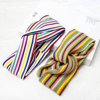 Rainbow Striped Headband Autumn And Winter Hot Sale Knotted Headscarf main image 4
