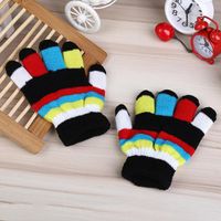 New Baby Finger Gloves Clothing Accessories Children Acrylic Striped Gloves Wholesale main image 3