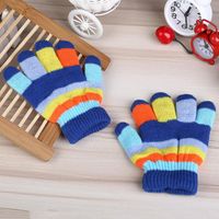 New Baby Finger Gloves Clothing Accessories Children Acrylic Striped Gloves Wholesale main image 4