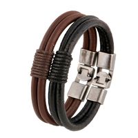 Cowhide Leather Bracelet Men's Accessories Leather Woven Handmade Leather Men main image 2
