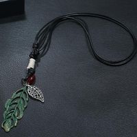 Wax Sweater Chain Long Alloy Leaf Necklace Wholesale main image 3