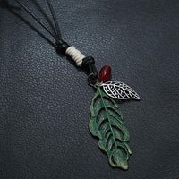 Wax Sweater Chain Long Alloy Leaf Necklace Wholesale main image 4