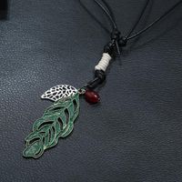 Wax Sweater Chain Long Alloy Leaf Necklace Wholesale main image 5
