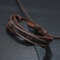Hand-woven Vintage Leather Bracelet Jewelry Wholesale Simple Men's Leather Bracelet main image 5