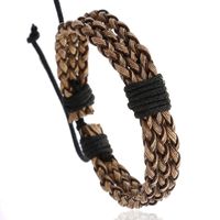 Vintage Woven Leather Bracelet Simple Men's Imitation Cowhide Bracelet Bracelet Adjustable main image 1