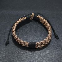 Vintage Woven Leather Bracelet Simple Men's Imitation Cowhide Bracelet Bracelet Adjustable main image 5