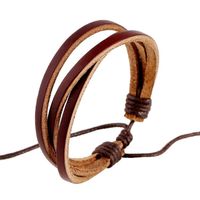 Multi-layer Hand-woven First Layer Leather Bracelet main image 1