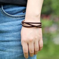 Multi-layer Hand-woven First Layer Leather Bracelet main image 4