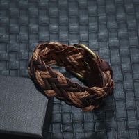 New Vintage Woven Leather Bracelet Simple Men's Jewelry Leather Bracelet main image 3