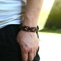 New Vintage Woven Leather Bracelet Simple Men's Jewelry Leather Bracelet main image 6