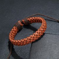 New Jewelry Retro Woven Leather Bracelet Simple Imitation Cowhide Bracelet Bracelet Adjustable main image 4