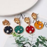 Round Transparent Color Stud Earrings Exaggerated Earrings Women Wholesale main image 1