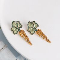 Fashion Personality Earrings Female Temperament Full Diamond Vegetable Carrot Earrings main image 4