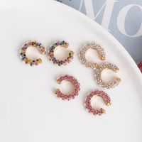 Simple And Stylish Micro-set Colorful Zircon Earrings main image 3
