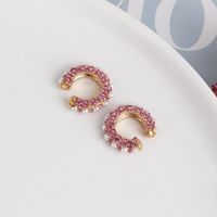 Simple And Stylish Micro-set Colorful Zircon Earrings main image 4